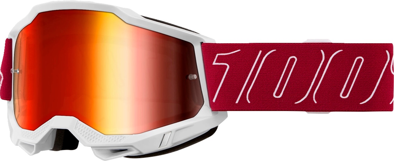 100% Accuri 2 Goggle Redline Mirror Red Lens Adult Unisex - Premium offroad goggles with mirror red lens - Click Image to Close