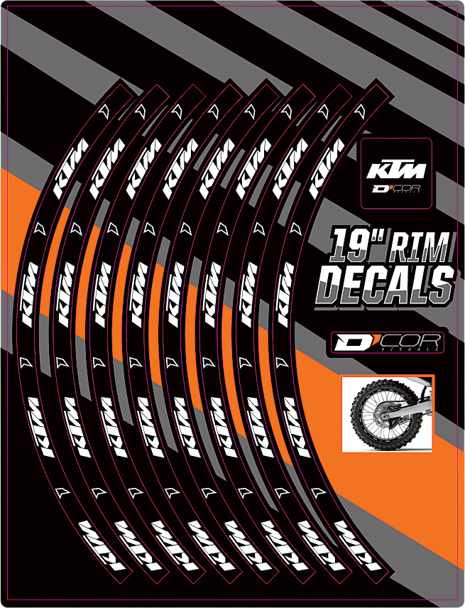 Rim Decals 19" KTM Logo Rear - For 00-17 KTM 125-450 SX/F SXS/F - Click Image to Close