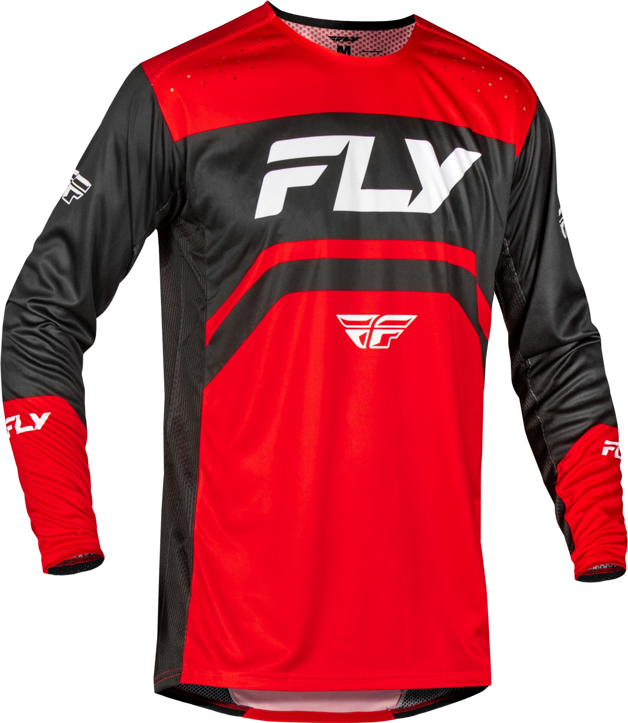 Fly Racing Rayce Bicycle Jersey Red/Black/White XL - Long sleeve stretch jersey, XL, Red/Black/White - Click Image to Close