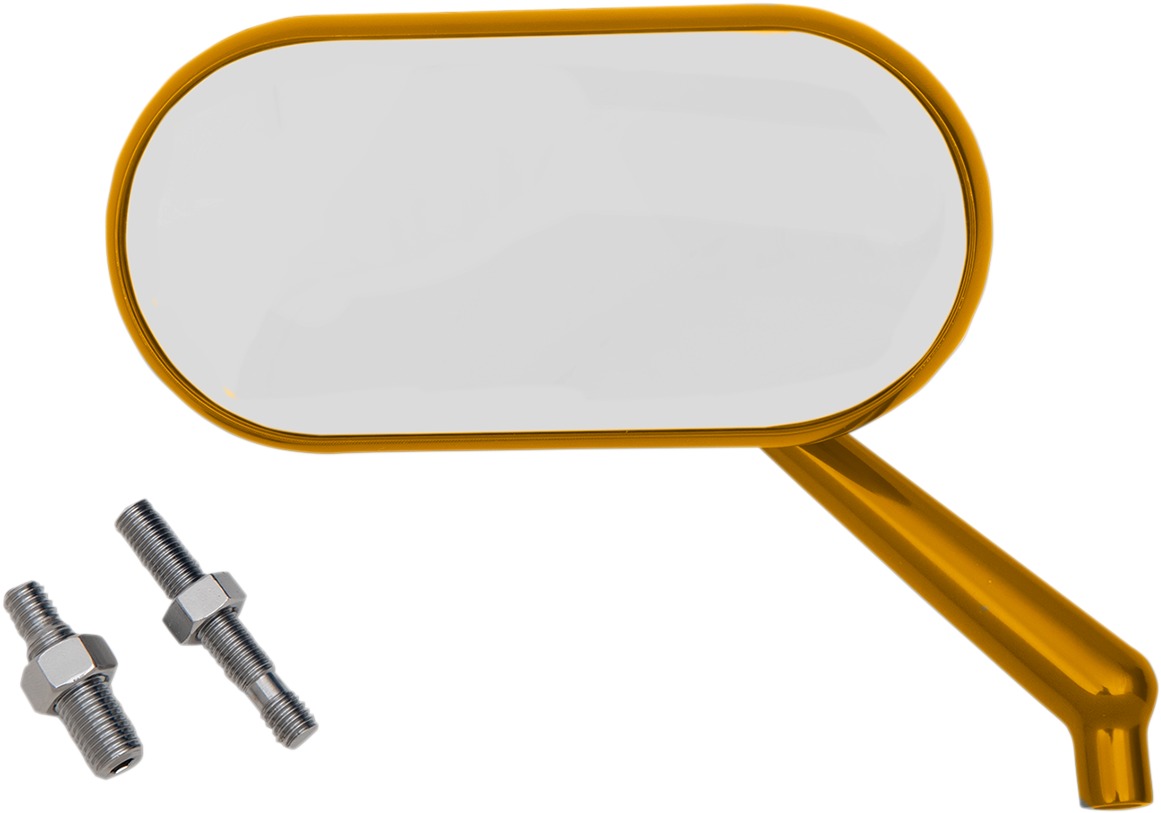 Arlen Ness Right Oval Mirror Gold - Click Image to Close