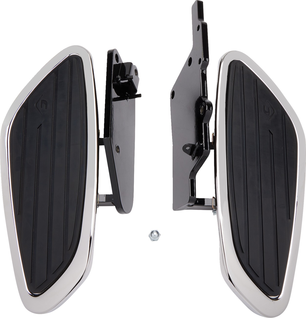 Cobra Swept Front Floorboard Kit Chrome Fits Honda VTX1800 - Click Image to Close