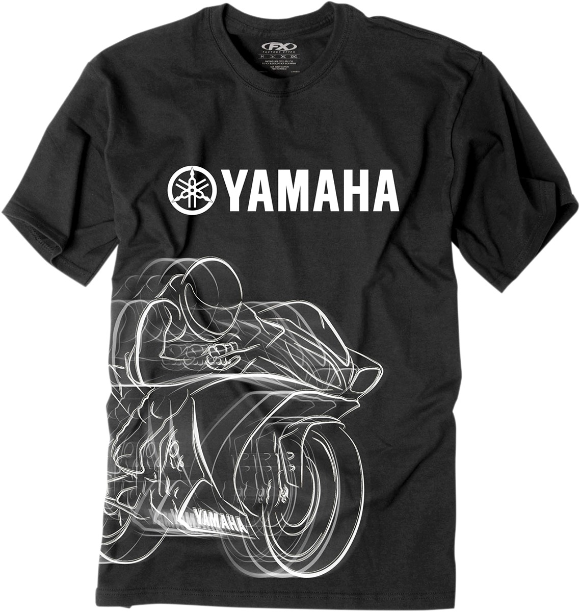 Men's Yamaha R1 Tee - Yamaha R1 Tee Blk Lg - Click Image to Close
