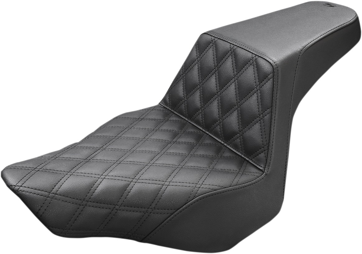 Step-Up Front Lattice Stitch 2-Up Seat - Black - For 13-17 Harley FXSB - Click Image to Close