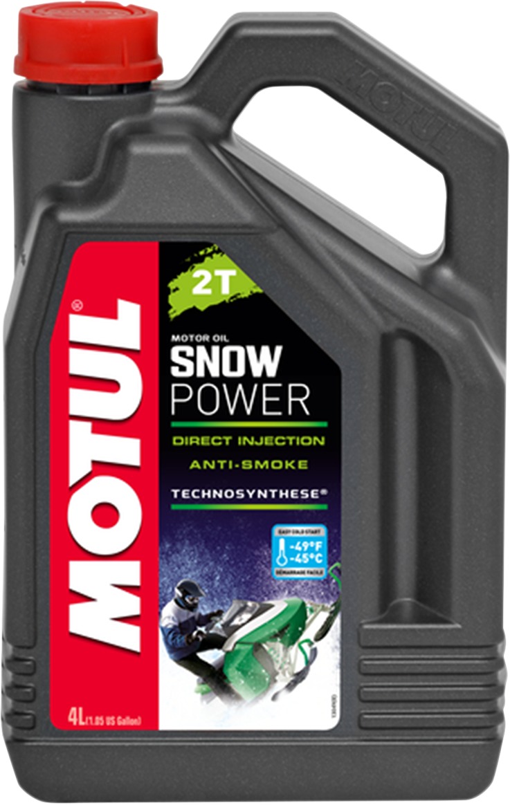 Motul Snowpower 2T Ester Engine Oil 4 Liter - 2-stroke snowmobile oil, Technosynthese, 4L bottle - Click Image to Close