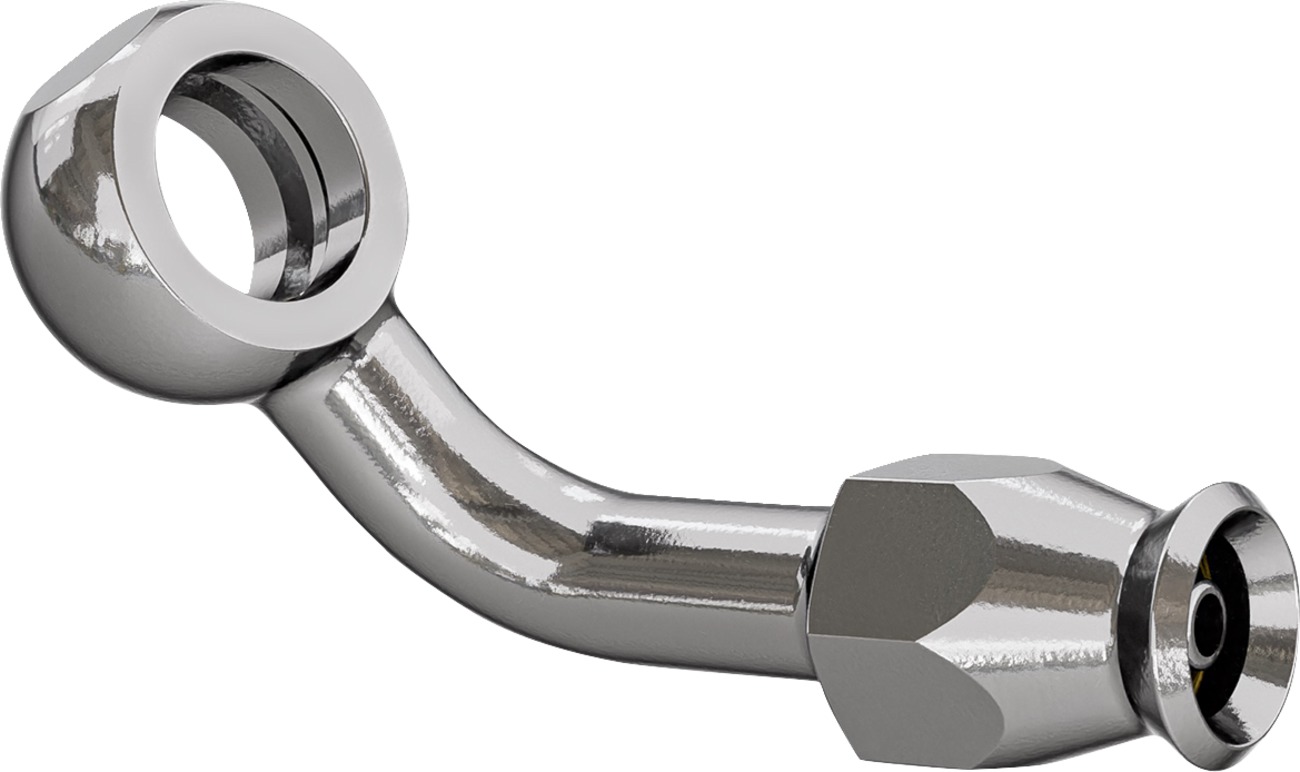 Goodridge 70 Degree Banjo Adapter Silver Stainless Steel - Banjo fitting for Goodridge universal brake lines - Click Image to Close