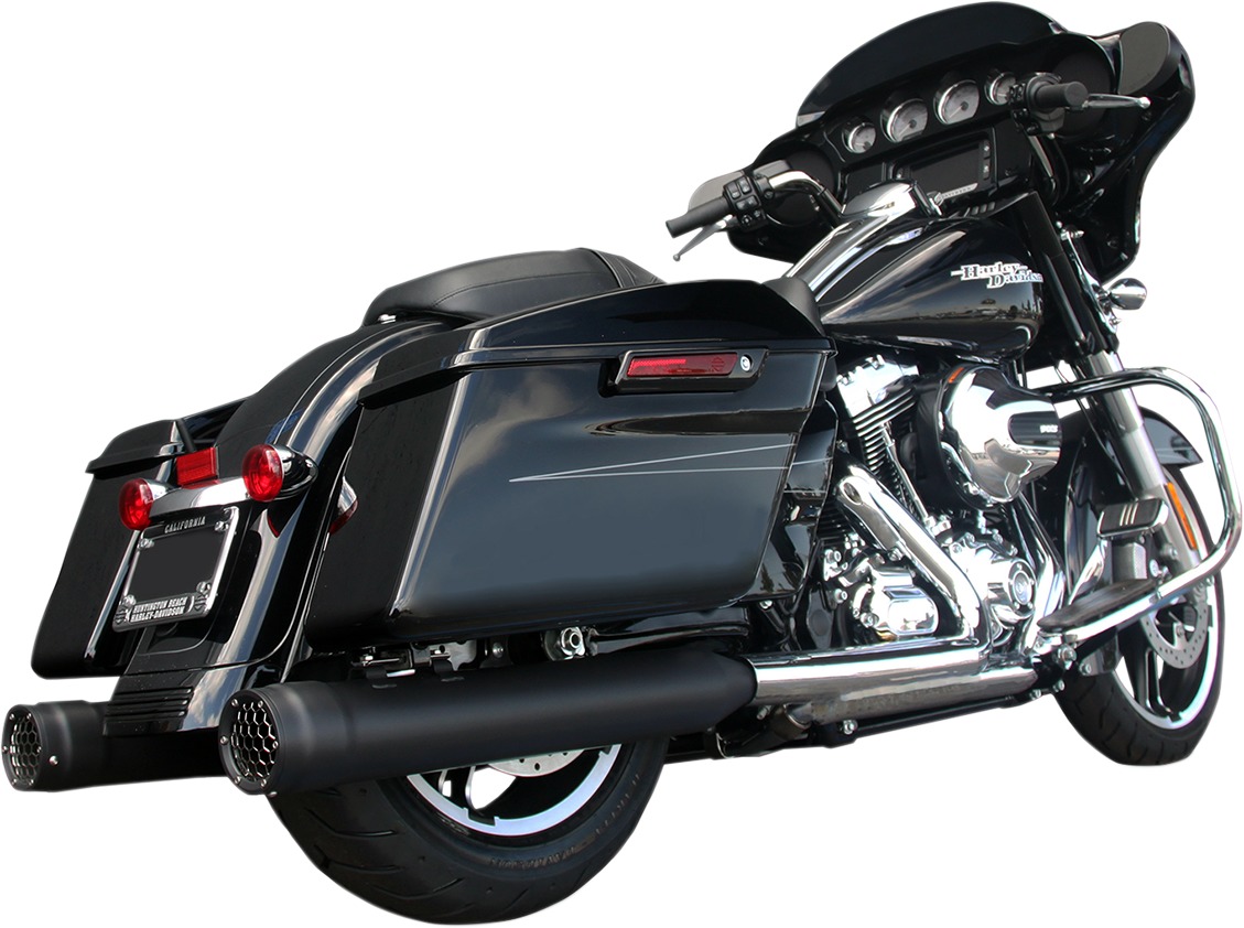 GP Black Dual Slip On Exhaust - For 17-21 Harley Touring - Click Image to Close