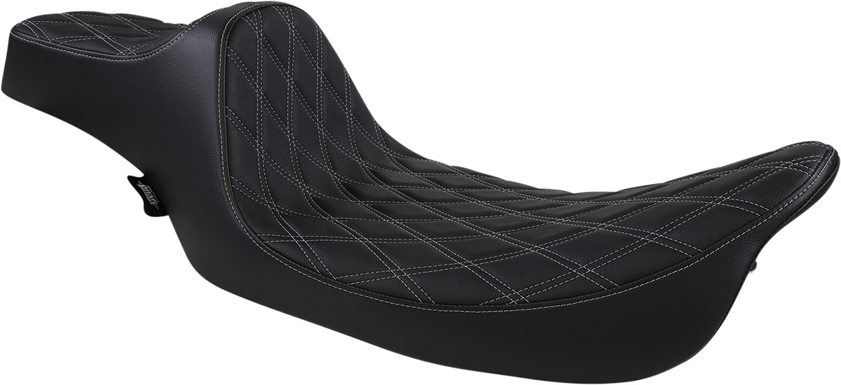 Drag Specialties Predator III Extended Reach Seat Black Harley FLHX FLHR - Extended reach 2-up seat for Harley FLHX/FLHR - Click Image to Close