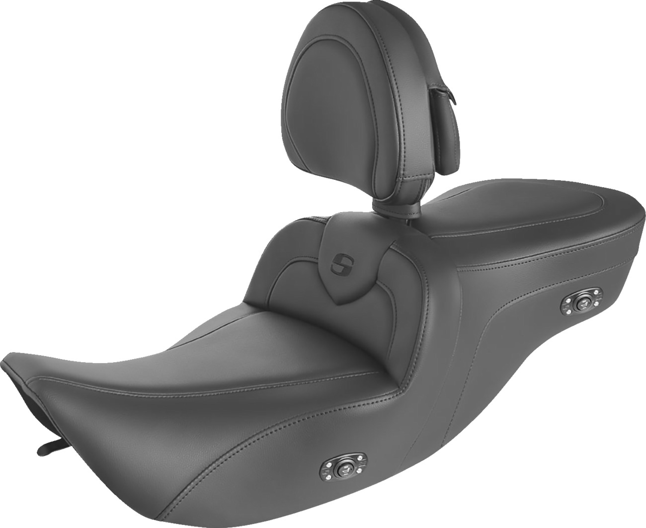 Saddlemen Heated RoadSofa Seat Black For Harley FLHX/FLHR/FLHRCI/Road King - Click Image to Close