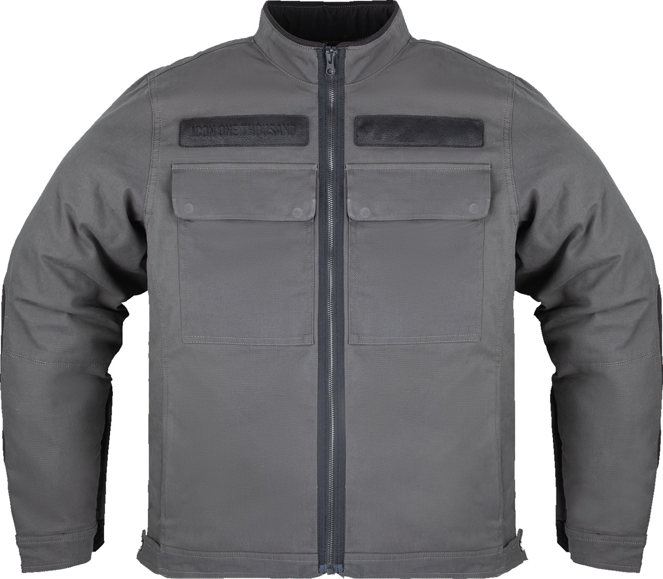 ICON Mototanker Jacket Men's 2XL Gray - Classic moto-style canvas jacket - Click Image to Close