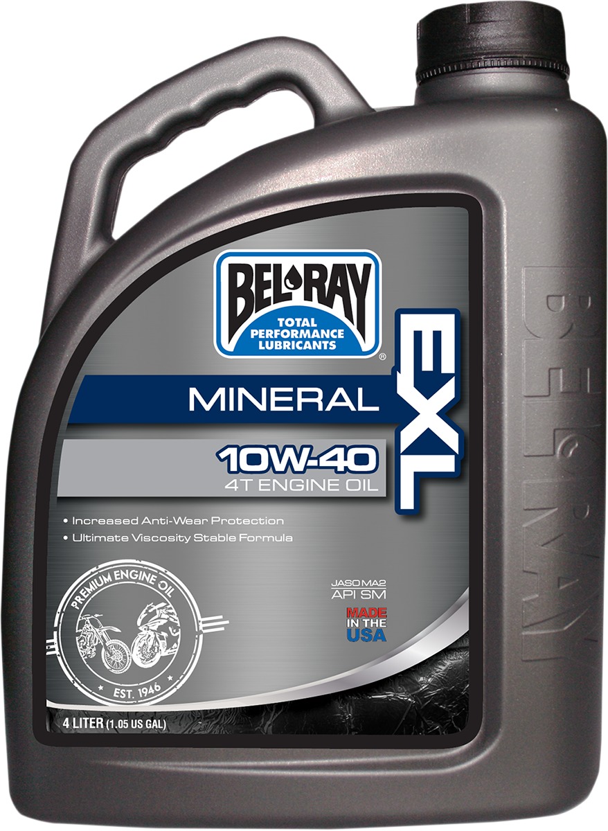 BEL-RAY EXL MINERAL 4T ENGINE OIL - OIL EXL MINERAL 4T 10W-40 - Click Image to Close