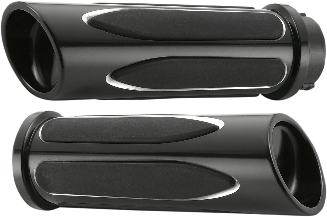 Arlen Ness Deep Cut Comfort Grips Black - Click Image to Close