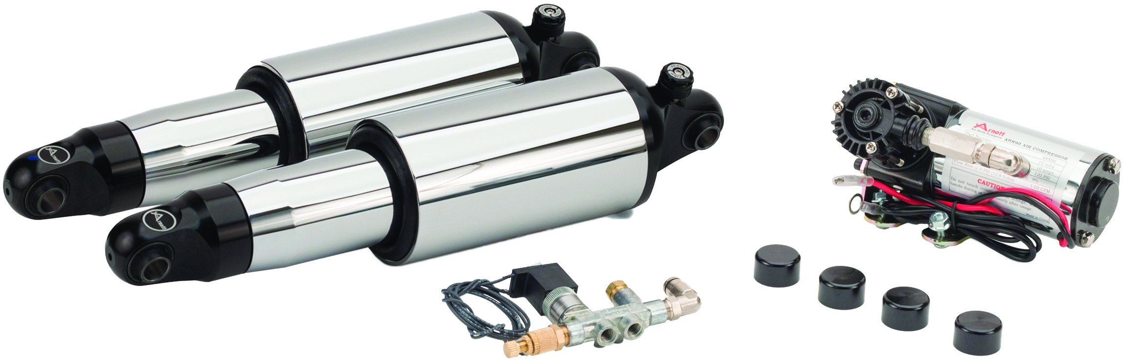 Air Shocks Fox Series Chrome w/ Rebound - 09-Up HD FLH/FLT - Click Image to Close