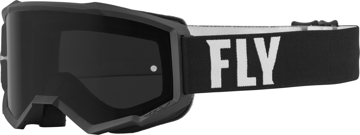 Focus Sand Goggles Black/White w/ Dark Smoke Lens - Click Image to Close