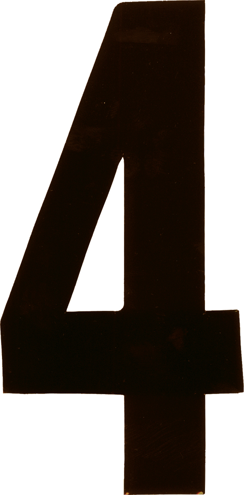 #4 4" Tall Black "Extreme" Stick-On Race Numbers - 3 Pack - Click Image to Close