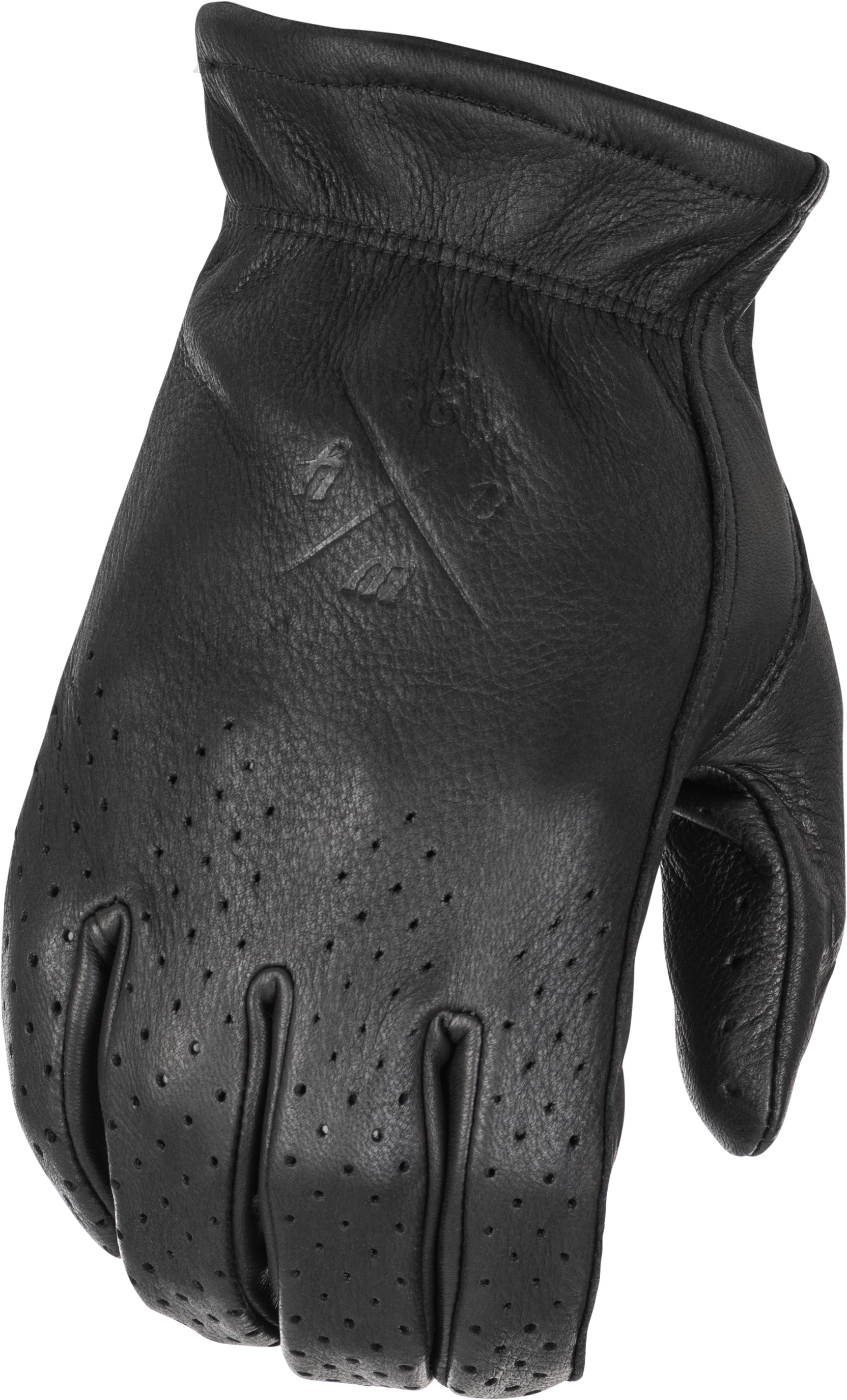 Highway 21 Louie Perforated Gloves Black Small Men's - Perforated black leather gloves, size small - Click Image to Close