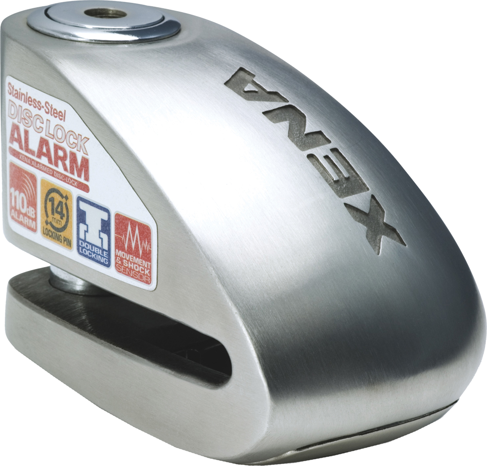 XX10 Alarm Disc Lock 3.3" X 2.4" Stainless Steel - Click Image to Close