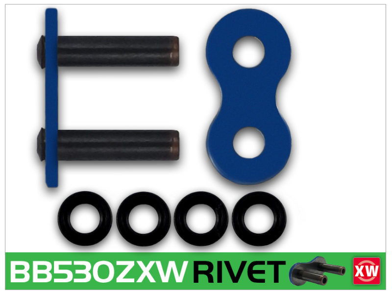 RK Chain 530 ZXW Series Rivet Master Link Blue - Connecting link for RK 530 ZXW chains - Click Image to Close