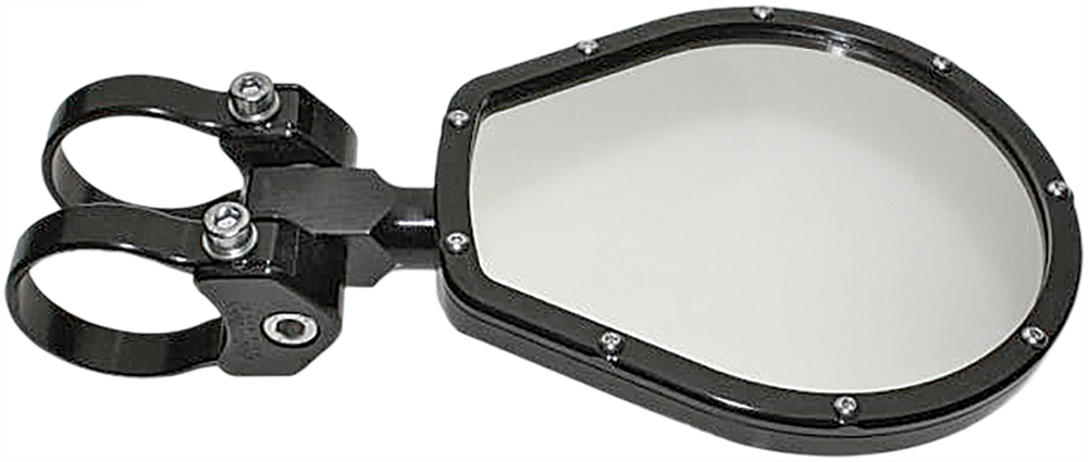Axia 6 Inch Round Folding Side Mirror Black - Folding side mirror, 6 in, black, 2 clamps needed - Click Image to Close