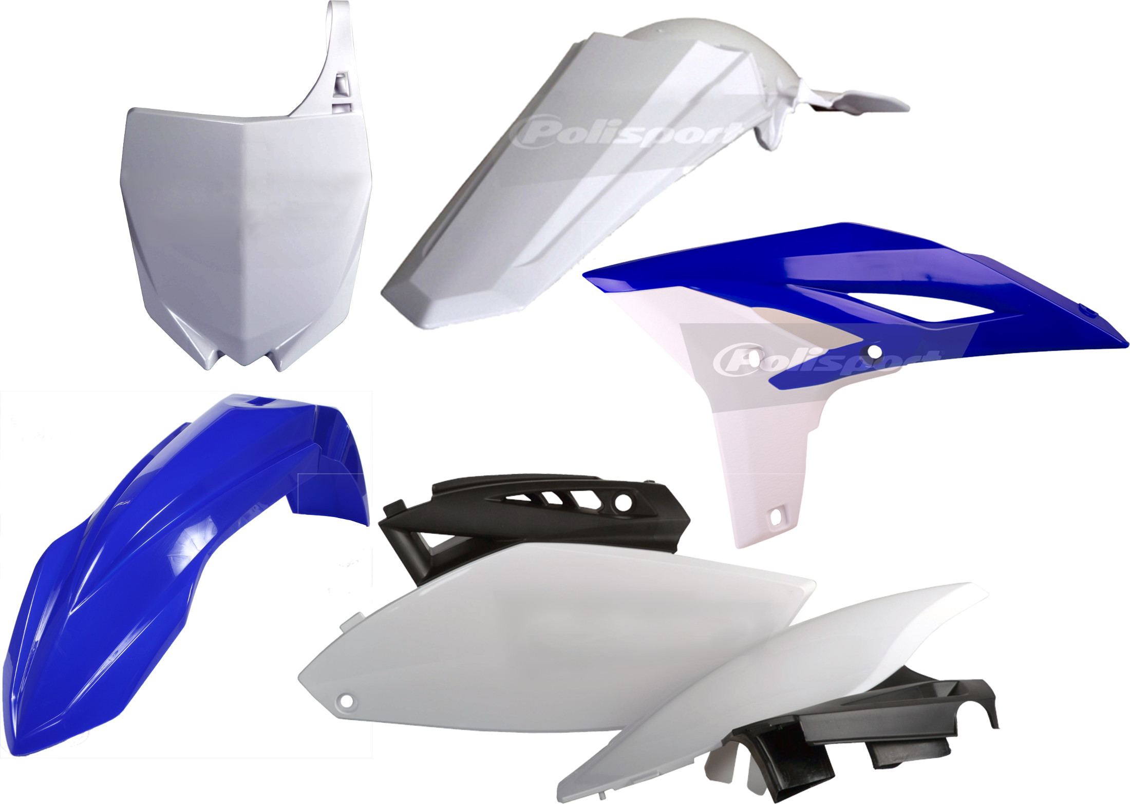 Plastic Body Kit - Original Blue & White - For 10-13 Yamaha YZ250F - Click Image to Close