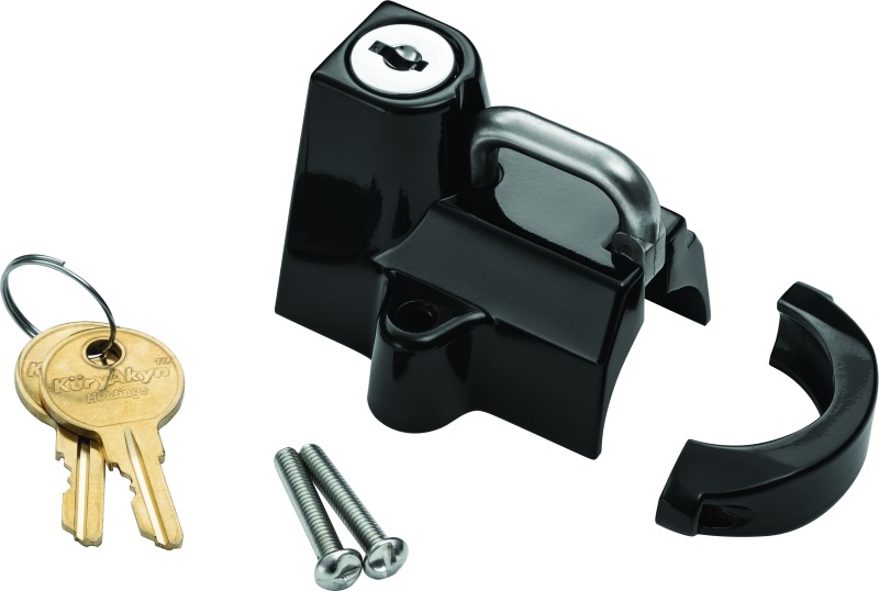 Kuryakyn Universal Helmet Lock Black 7/8in-1-1/4in - Universal helmet lock fits 7/8 to 1-1/4 in. tubes - Click Image to Close