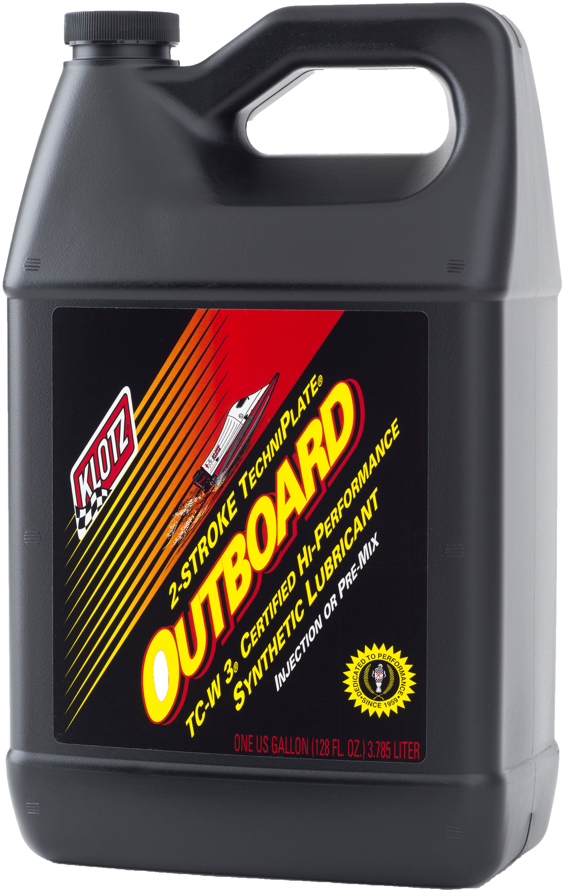 Klotz Outboard Techniplate 2T Oil 1 Gallon Synthetic - Synthetic 2T outboard oil, 1 gallon, universal use - Click Image to Close