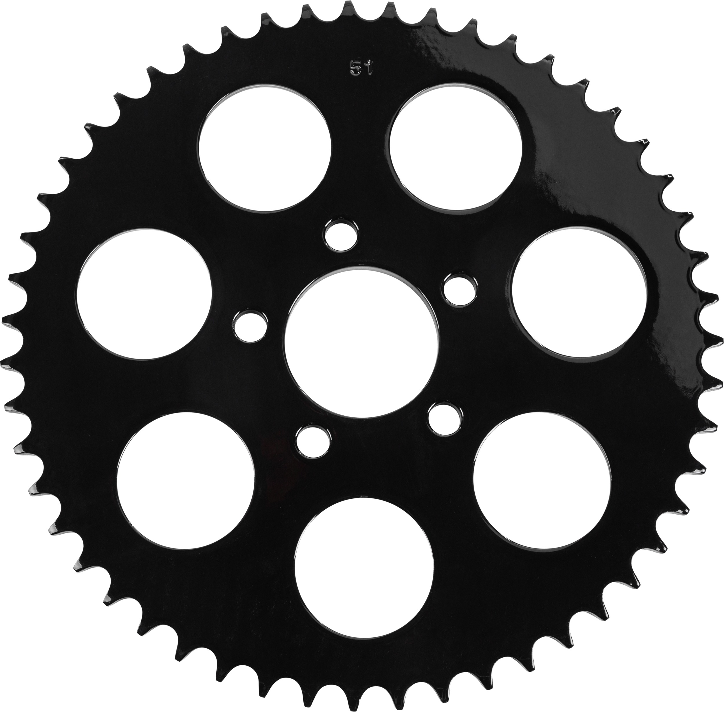 HardDrive Gloss Black Rear Sprocket 51T For Big Twin 00-13 - 51 tooth rear sprocket for Big Twin 2000-13 - Click Image to Close