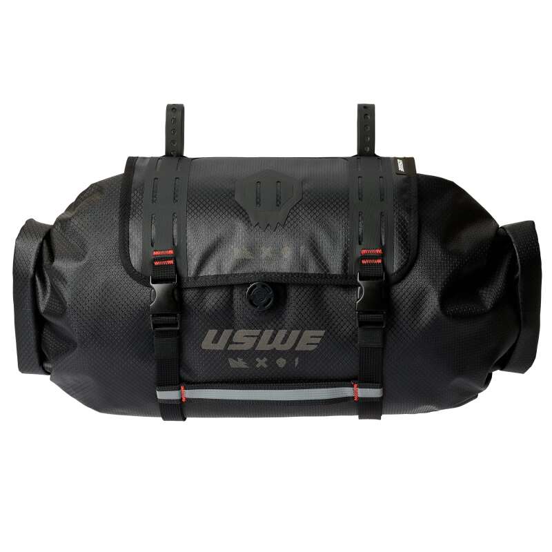 USWE Handlebar Roll-Top Bag with Holster Black - Durable roll-top handlebar bag with holster, black - Click Image to Close