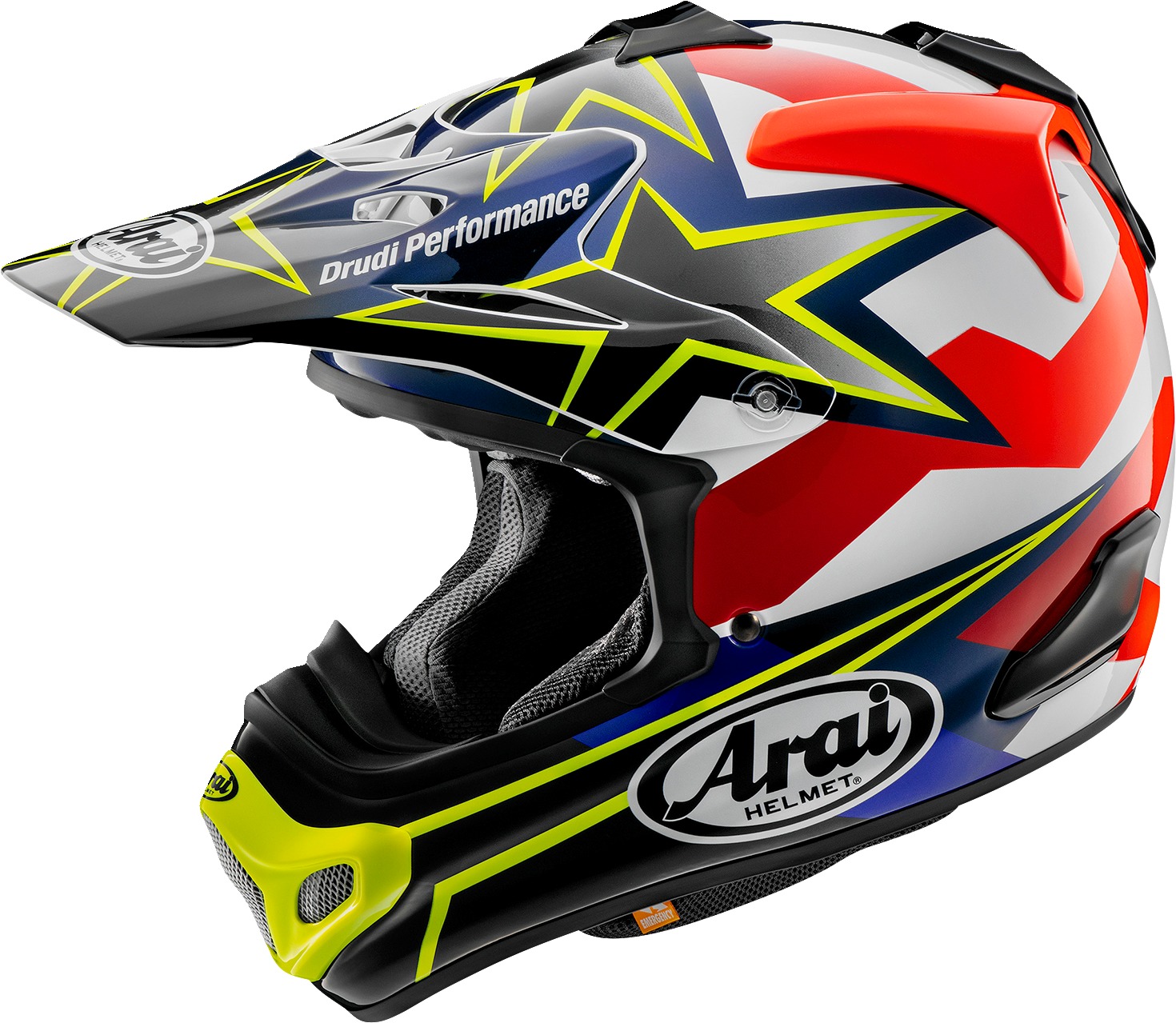 Arai VX-Pro4 Stars & Stripes Helmet XL Yellow - Off-road helmet with Stars & Stripes graphic - Click Image to Close