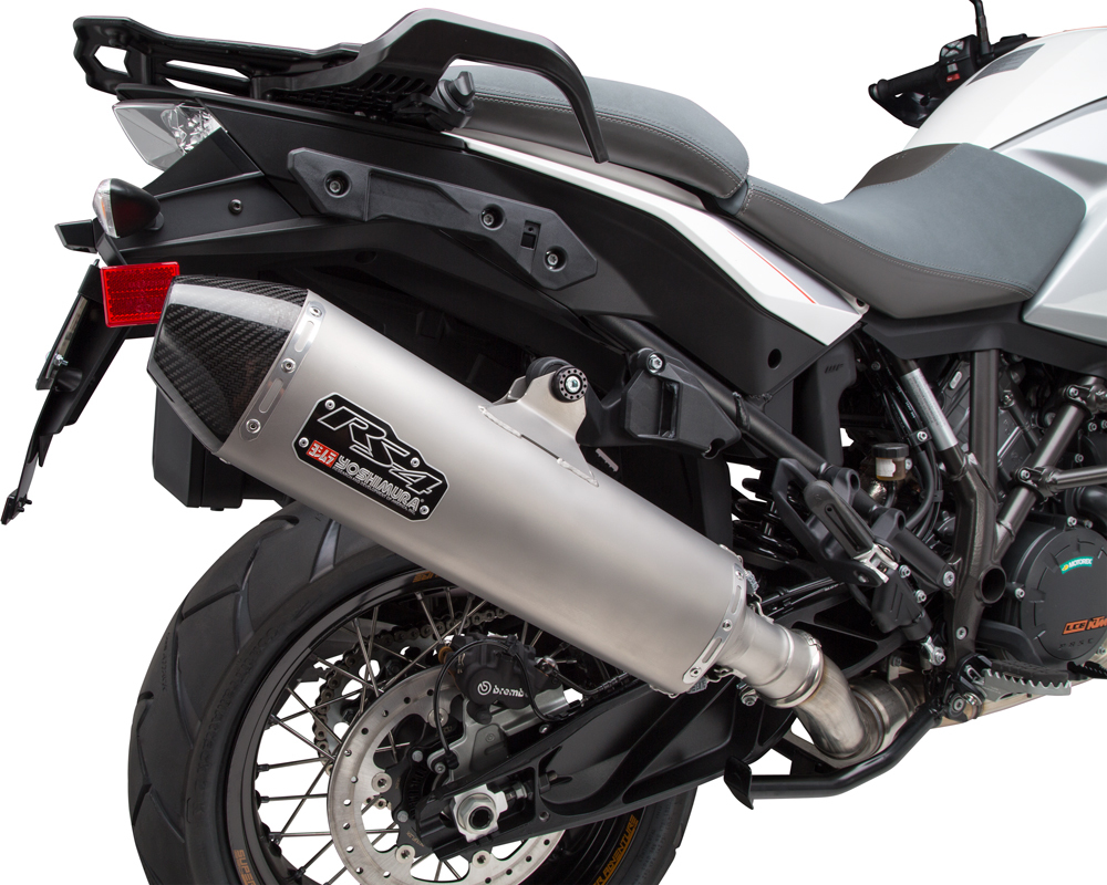 RS-4 Slip On Exhaust Stainless Steel w/ Carbon Tip - KTM 1090+ Adventure - Click Image to Close