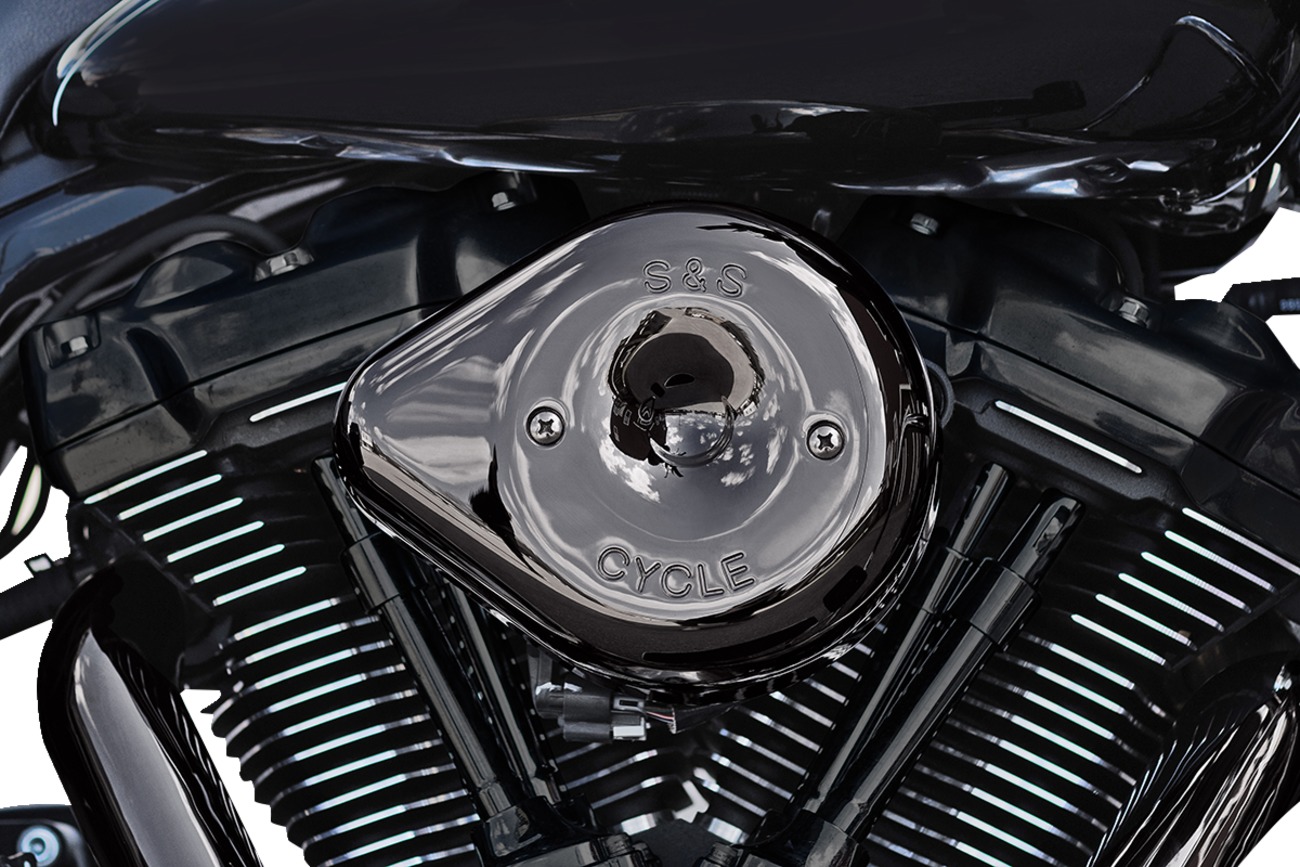 S&S Stealth Teardrop Air Cleaner Kit Lava Chrome For Harley M8 17-24 - Lava Chrome air cleaner For Harley M8 17-24 - Click Image to Close