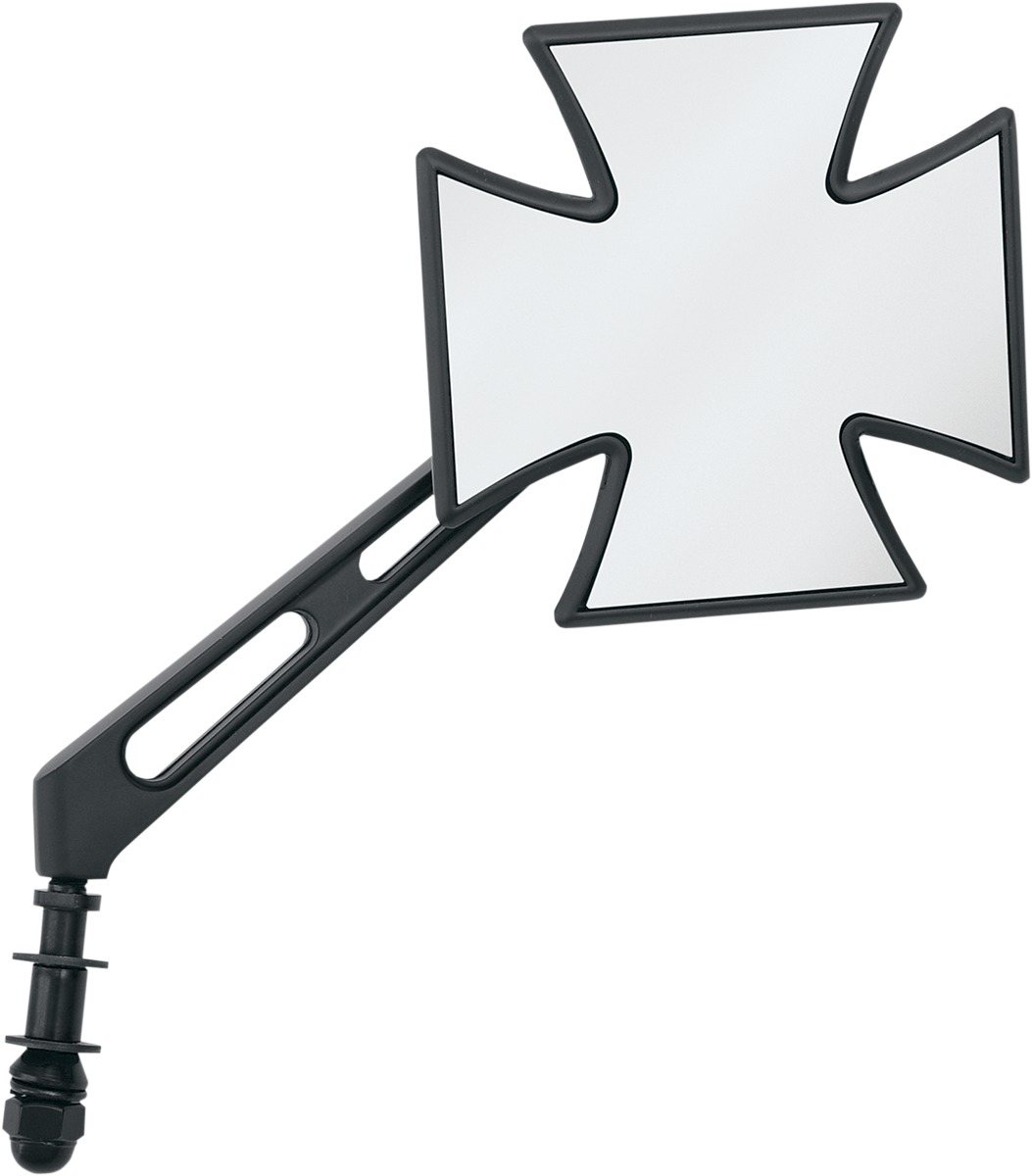 Drag Specialties Maltese Mirror Matte Black Universal Mount - Universal right or left handlebar mount mirror - Click Image to Close