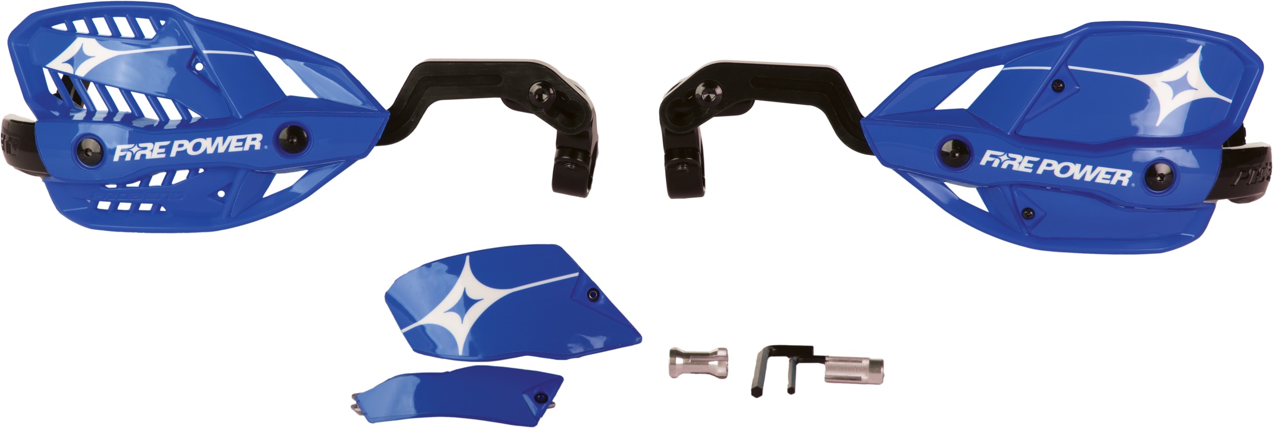 Fire Power 1 1/8 in Closed Handguard Blue - Closed wrap handguard, blue, 1 1/8 in bars - Click Image to Close