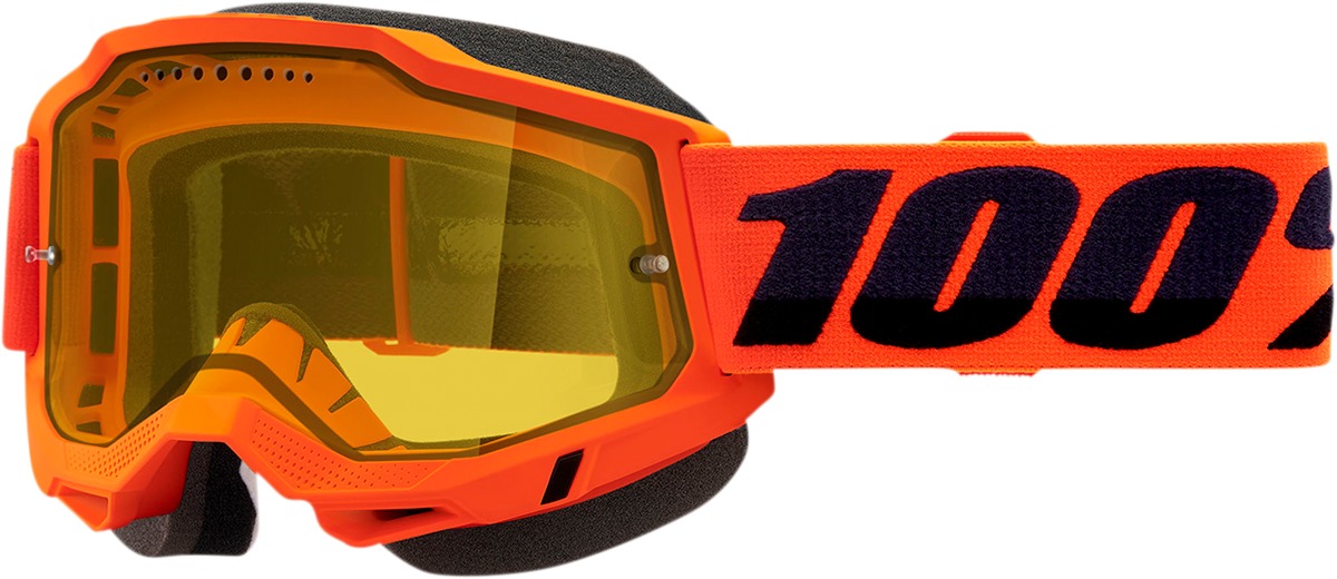 Accuri 2 Snow Adult Orange / Neon Orange Goggles - Dual Yellow Lens - Click Image to Close