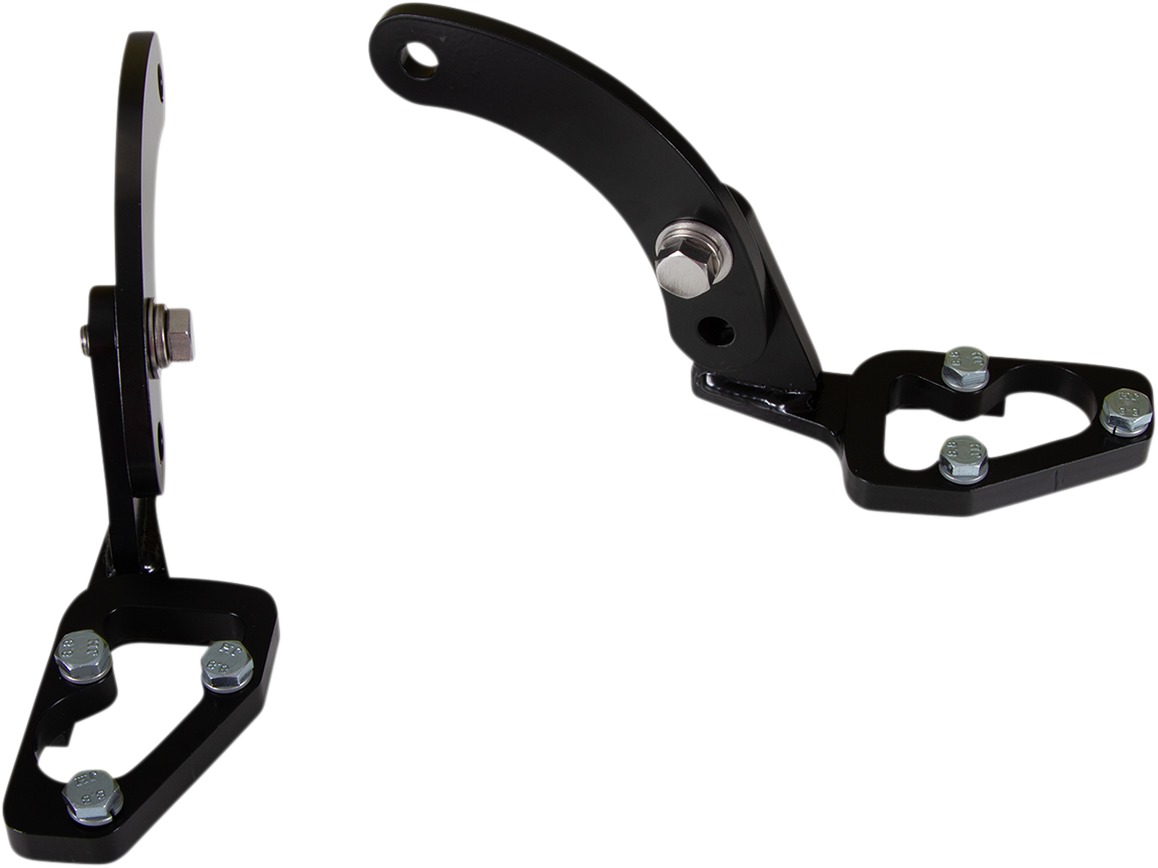 Steel Highway Bar Footpegs w/Mount - Black - For 18-20 Star Venture/Eluder - Click Image to Close
