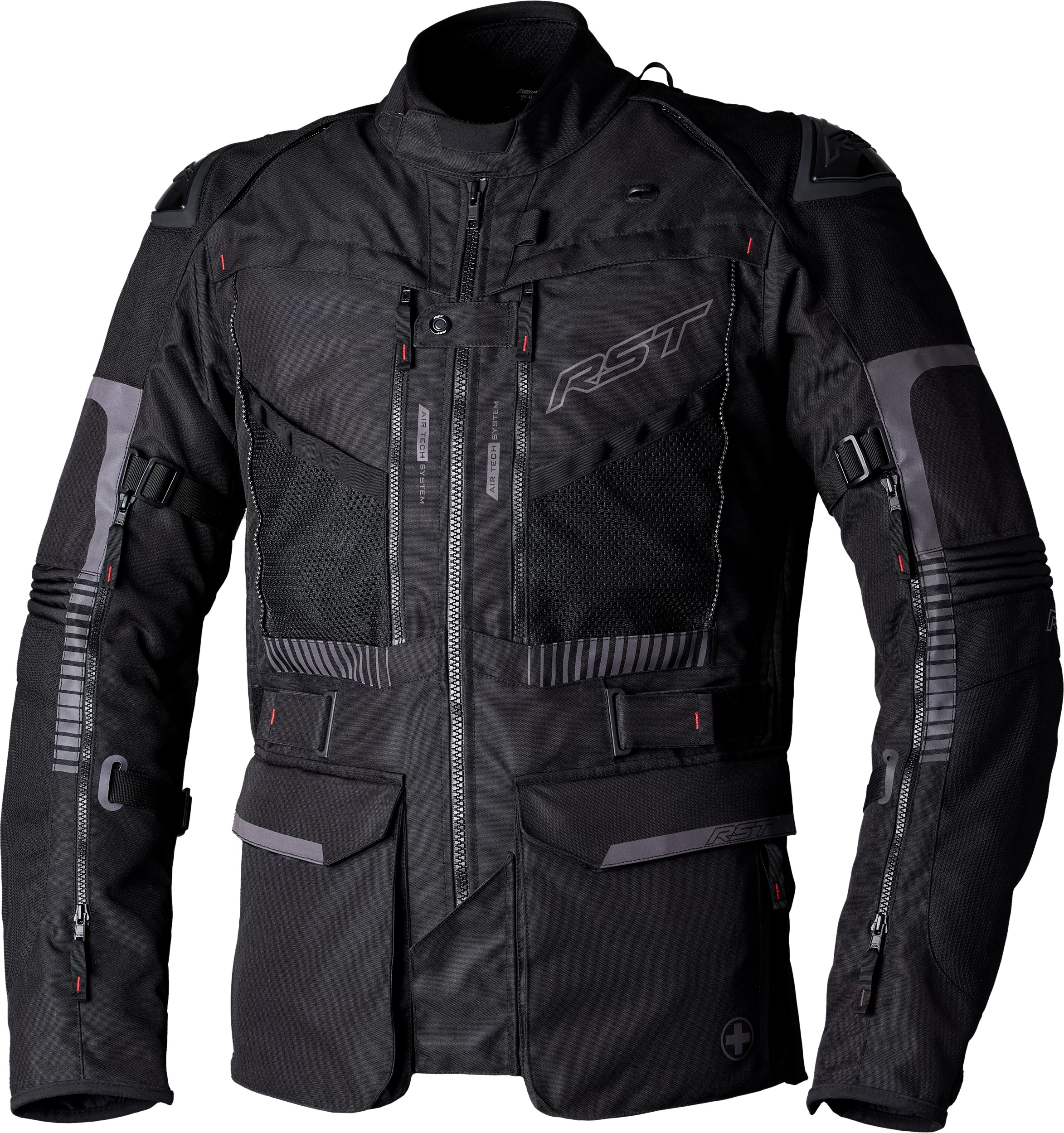 RST Pro Series Ranger CE Jacket Black 2XL Men's Textile - RST textile adventure jacket in 2XL Black - Click Image to Close