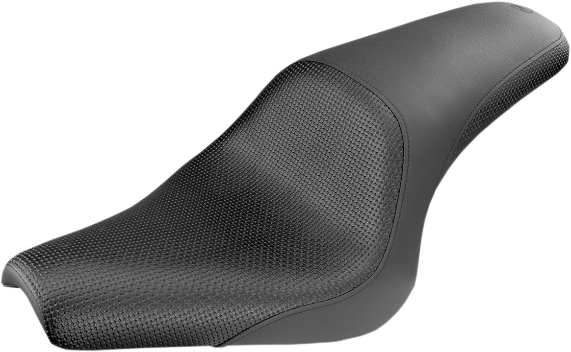 Profiler Basketweave Vinyl 2-Up Seat Black Low - For 13-19 Yamaha XVS950 Bolt - Click Image to Close