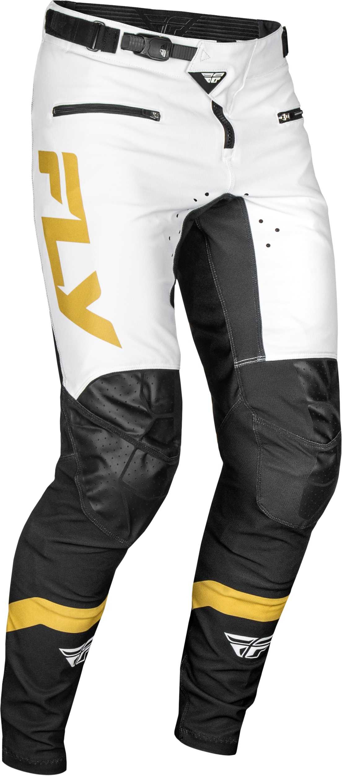 Fly Racing Rayce Bicycle Pant Men's 34 White/Black/Gold - BMX/MTB pants in size 34, White/Black/Gold - Click Image to Close