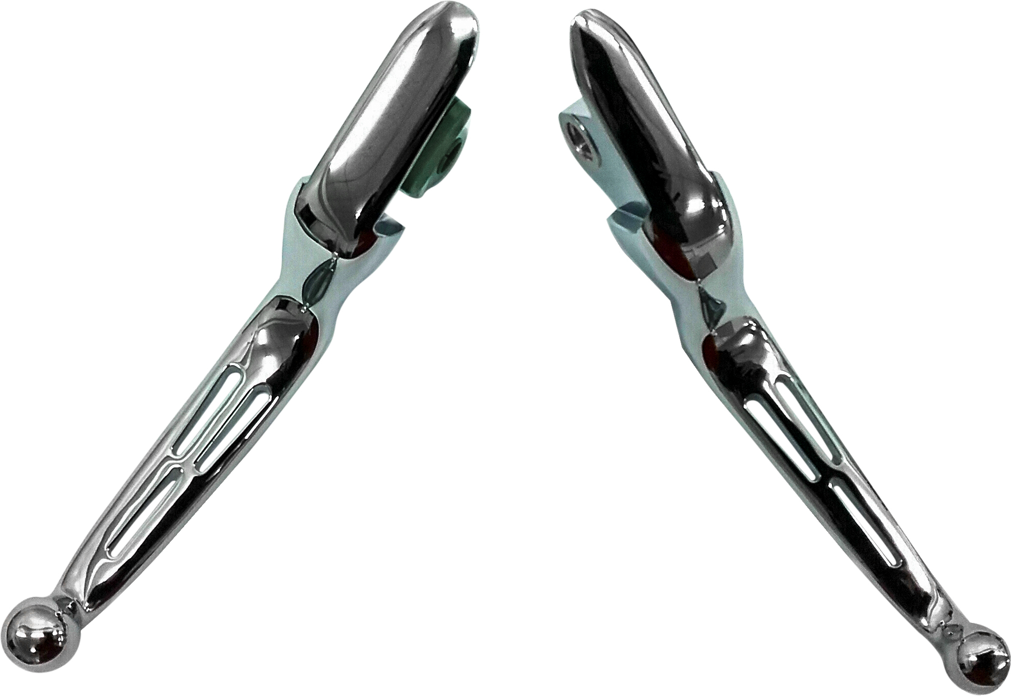 HardDrive Slotted Lever Set Chrome For Harley Softail 2015-2021 - Chrome slotted levers for Harley Softail 2015-2021 - Click Image to Close