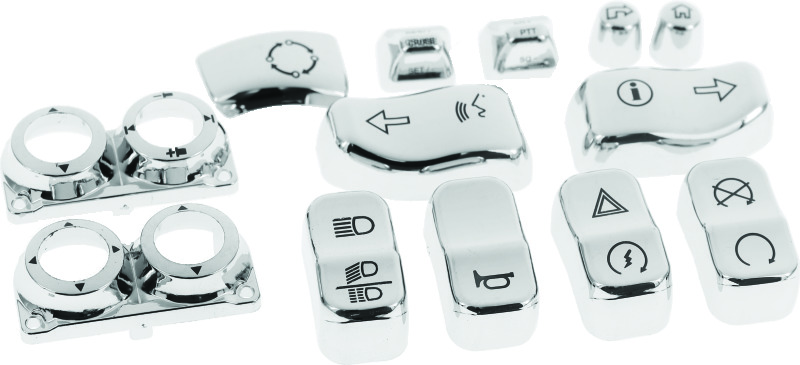 Bikers Choice Chrome Switch Cap Kit For 16-18 FLHTK/L - Original chrome switch cap kit For 16-18 FLHTK/L - Click Image to Close