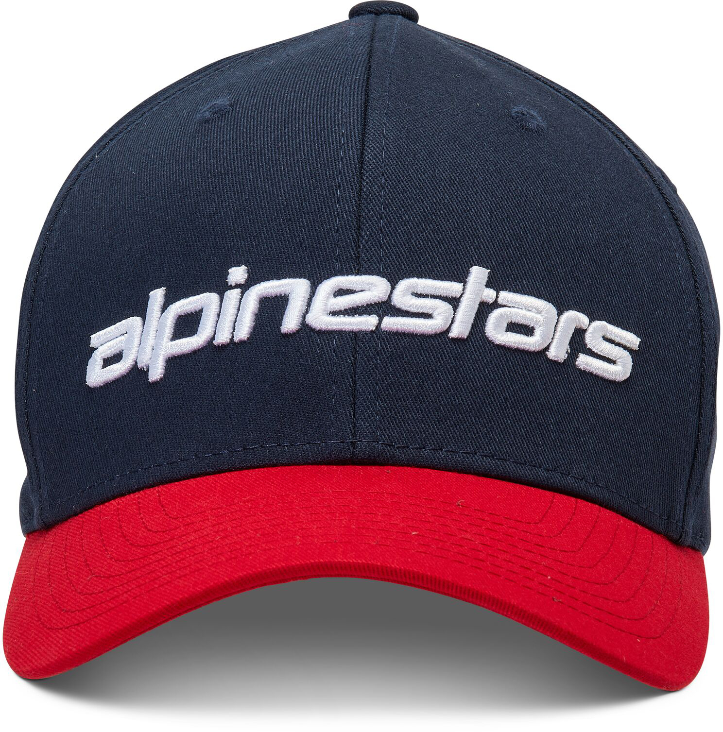 Alpinestars Linear Hat Navy/Red Large-X-Large - Curved bill snapback hat in Navy/Red, size L/XL - Click Image to Close