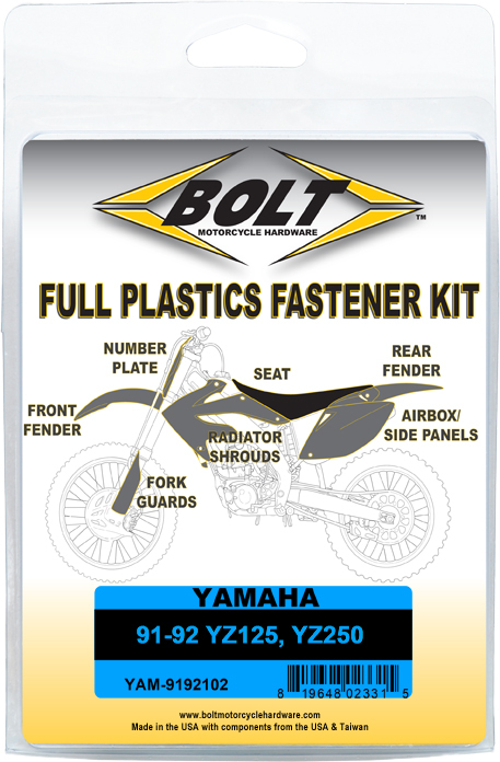 Full Body Work Fastener Kit - For 91-92 Yamaha YZ125 YZ250 - Click Image to Close
