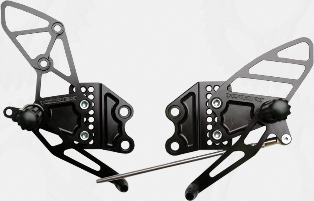 Adjustable Rearset - Black - For 04-05 Kawasaki ZX10R - Click Image to Close