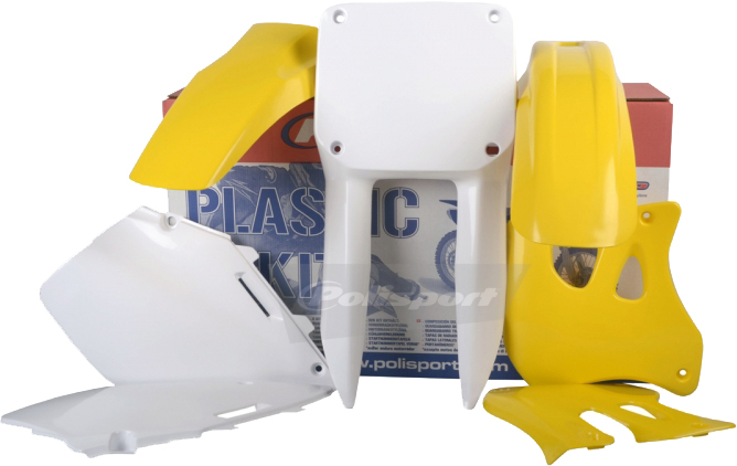 Plastic Kit - Original Yellow/White - For 96-98 Suzuki RM250 RM125 - Click Image to Close