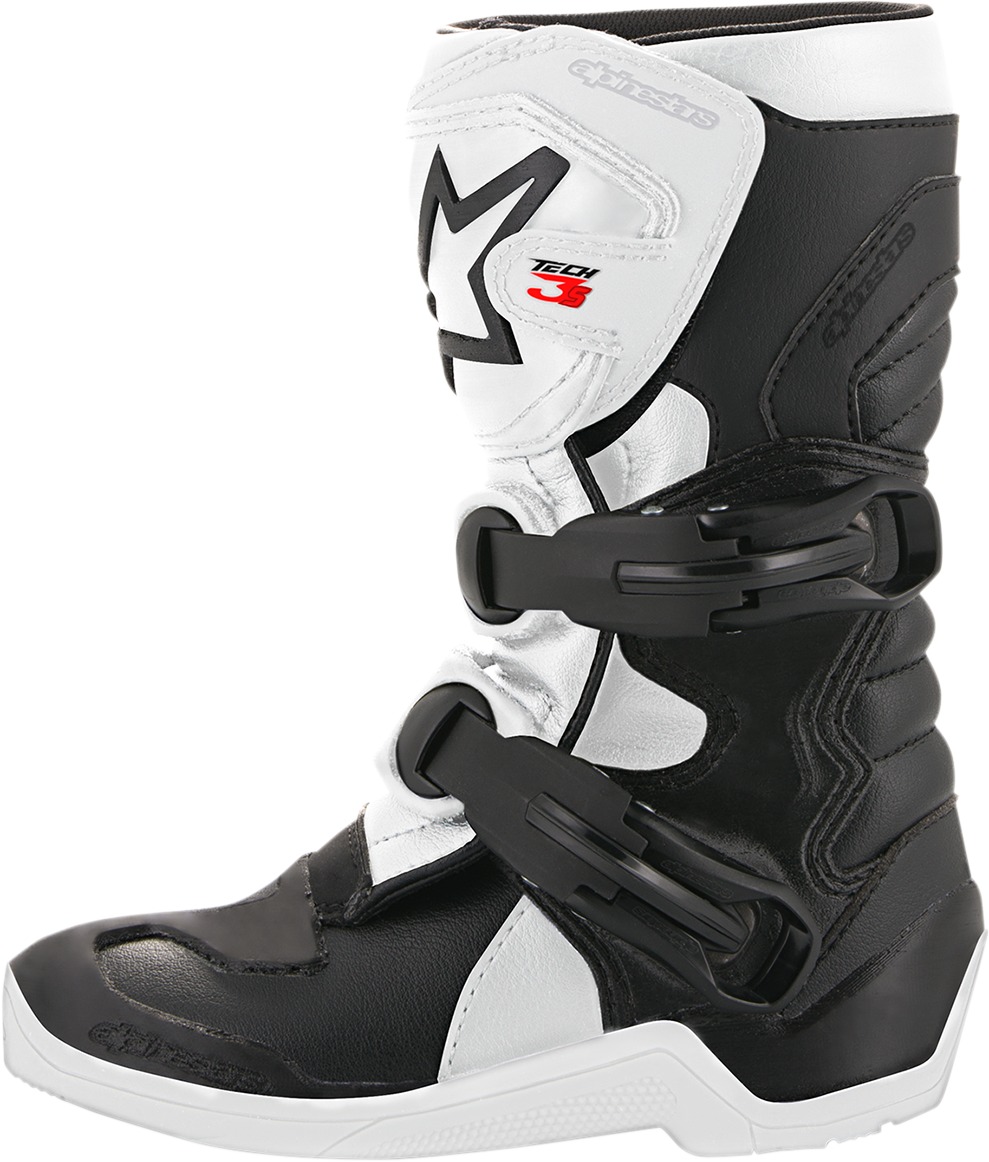 Tech 3S Youth MX Boots Black/White Size Y10 - Click Image to Close