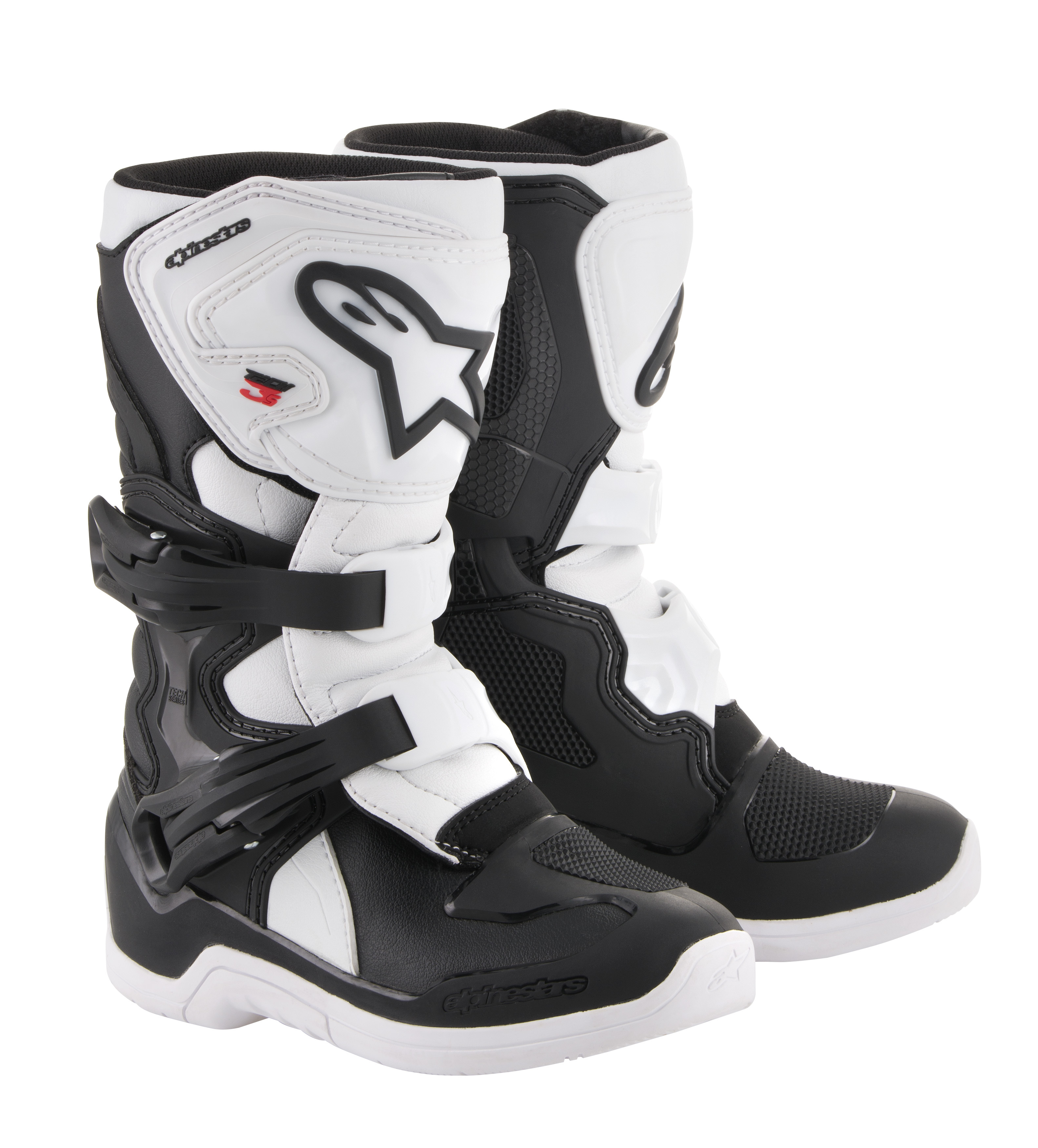 Tech 3S Youth MX Boots Black/White Size 1 - Click Image to Close
