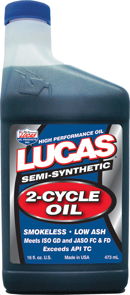 Lucas Semi-Synthetic 2-Cycle Oil 2.6oz - Makes 1 Gal at 50:1 - Click Image to Close