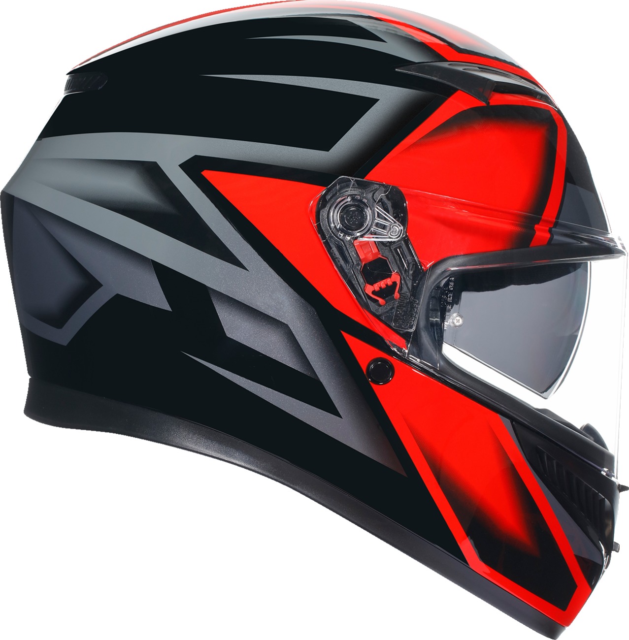AGV K3 Compound Full Face Helmet XL Black Red Gloss Unisex - Full face helmet XL Black Red Gloss by AGV - Click Image to Close