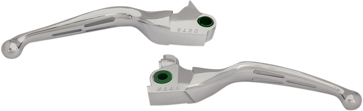 Drag Specialties Slotted Wide Blade Lever Set Chrome For Harley FLHTCUTG FLRT - Click Image to Close