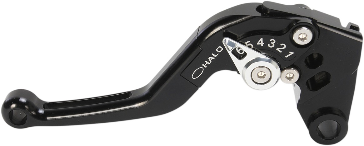 Halo Aluminum Adjustable Folding Clutch Lever - Black - For ZX6R ZX10R/R - Click Image to Close