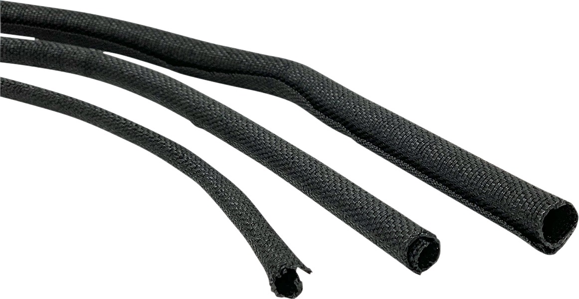 Namz Woven Cloth Split Loom 8' Set of 1/8", 1/4", 3/8" Black - Click Image to Close